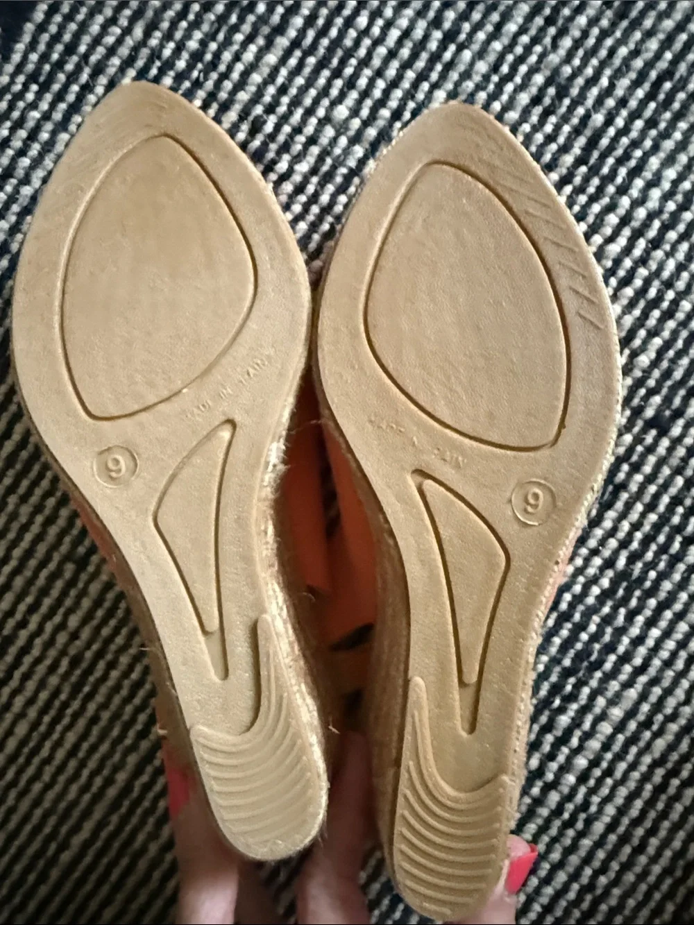 Patricia Green Poppy (orange pink) wedge slingback sz 9 Made in Spain Never Worn